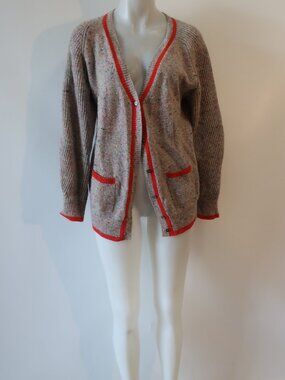 Womens KASH Wool & Cashmere Brown, Coral Cardigan Sweater 42 EUR/US 6